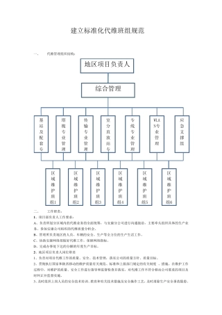 建立标准化代维班组规范