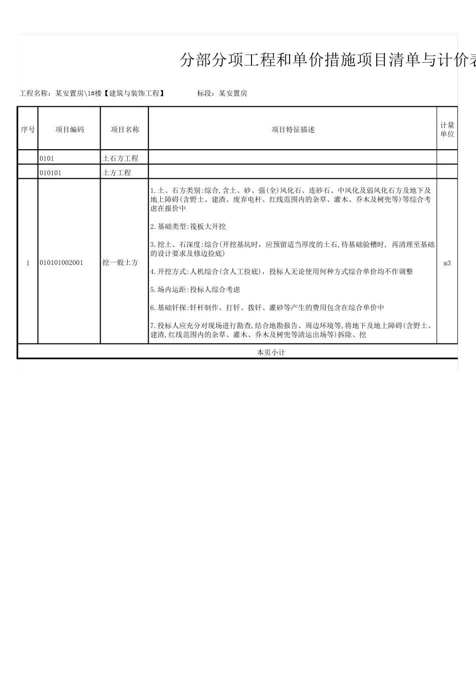 建筑与装饰工程项目特征描述参考_第1页