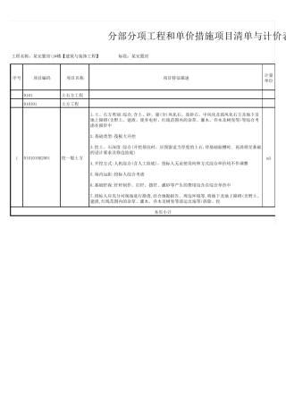 建筑与装饰工程项目特征描述参考