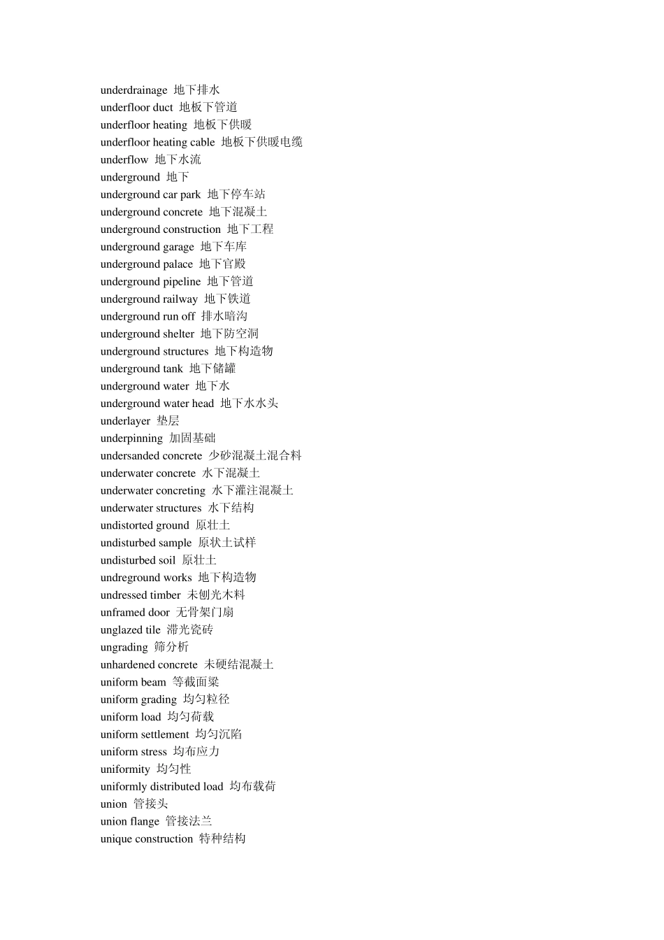 建筑专业英语词汇(UZ)_第2页