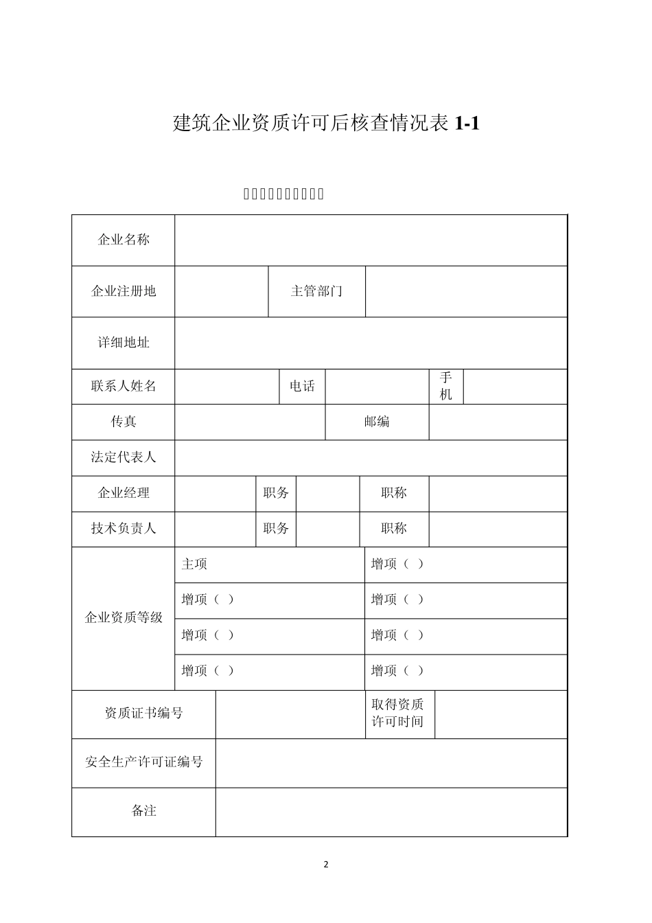 建筑业企业(单位)资质核查表_第2页