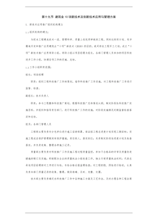 建筑业十项新技术及创新技术应用与管理方案97459