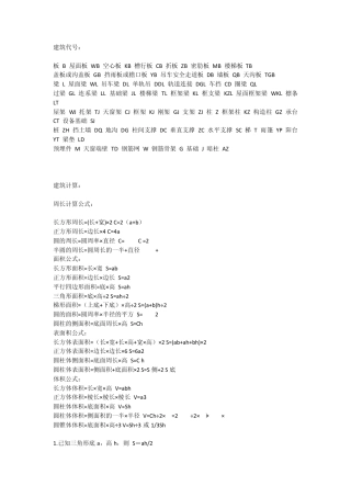 建筑代号及常识