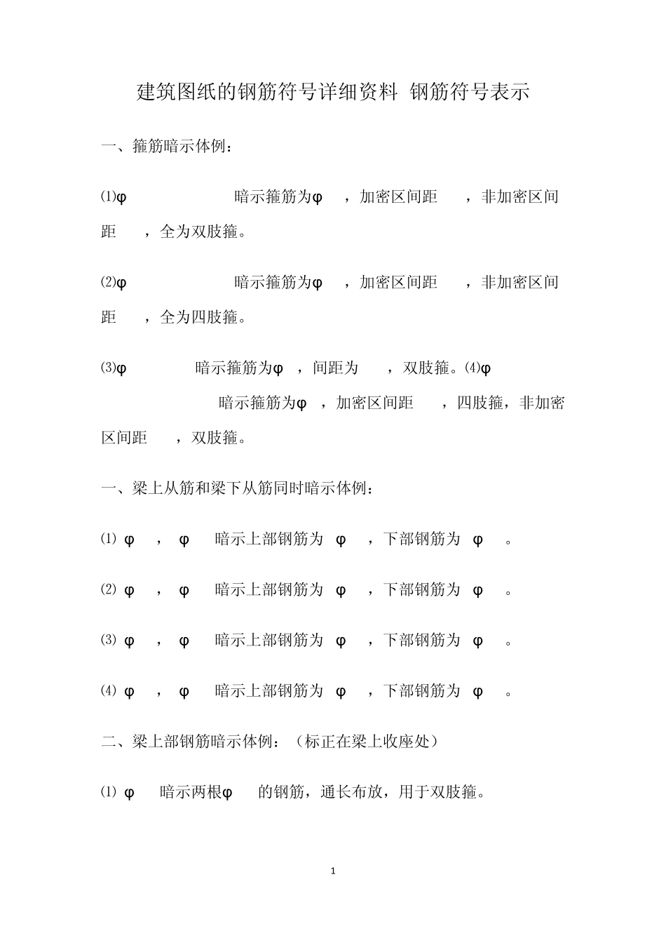 建筑图纸的钢筋符号表示与钢筋长度计算_第1页