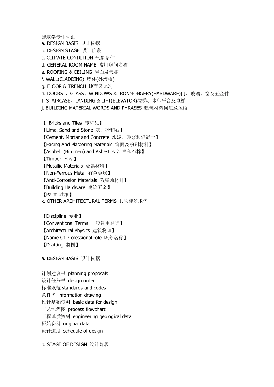 建筑学专业词汇_第1页
