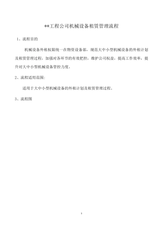 建筑工程公司机械设备租赁管理流程