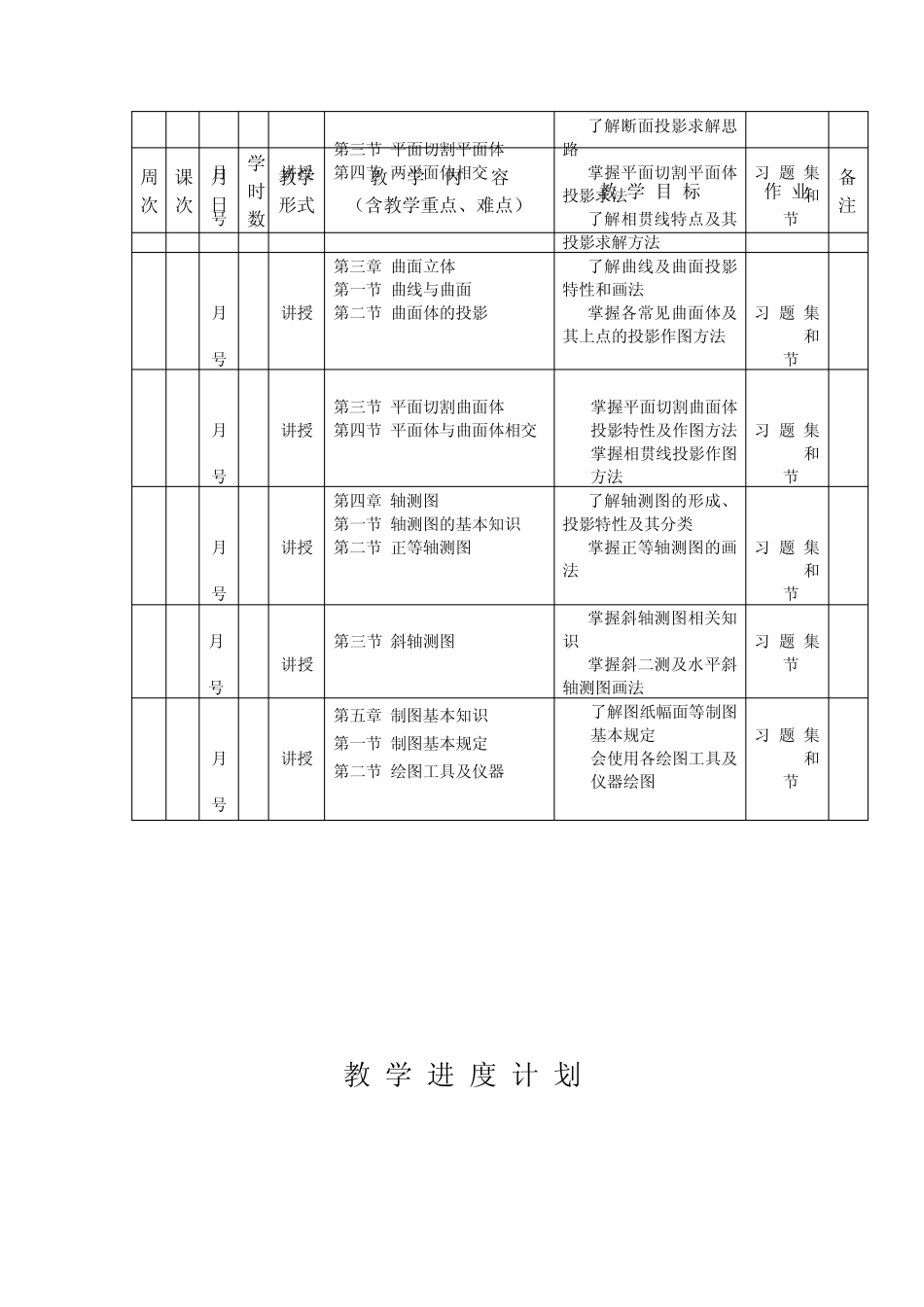 建筑工程制图与识图授课计划_第3页
