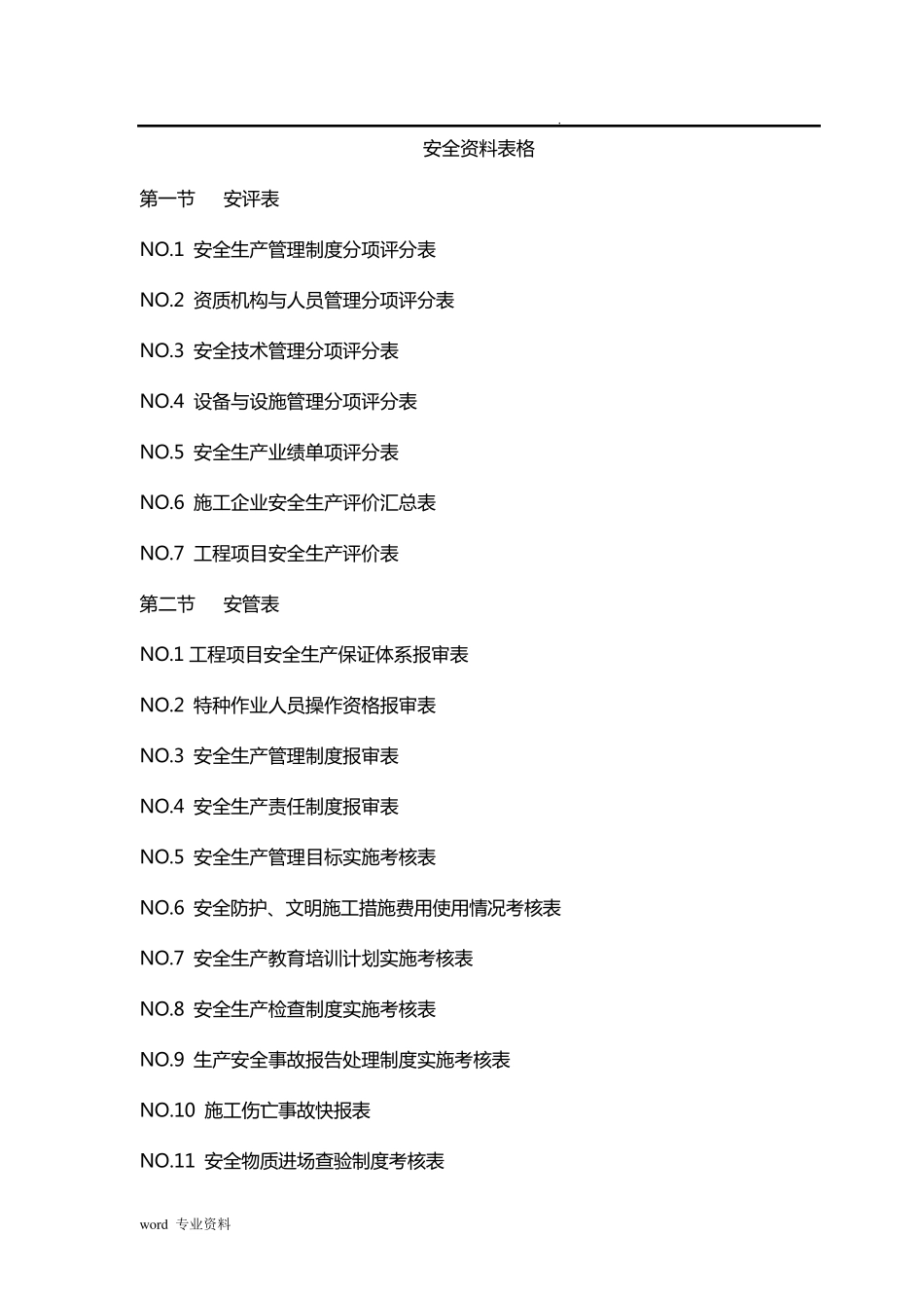 建筑工程安全资料表格(65张)_第1页