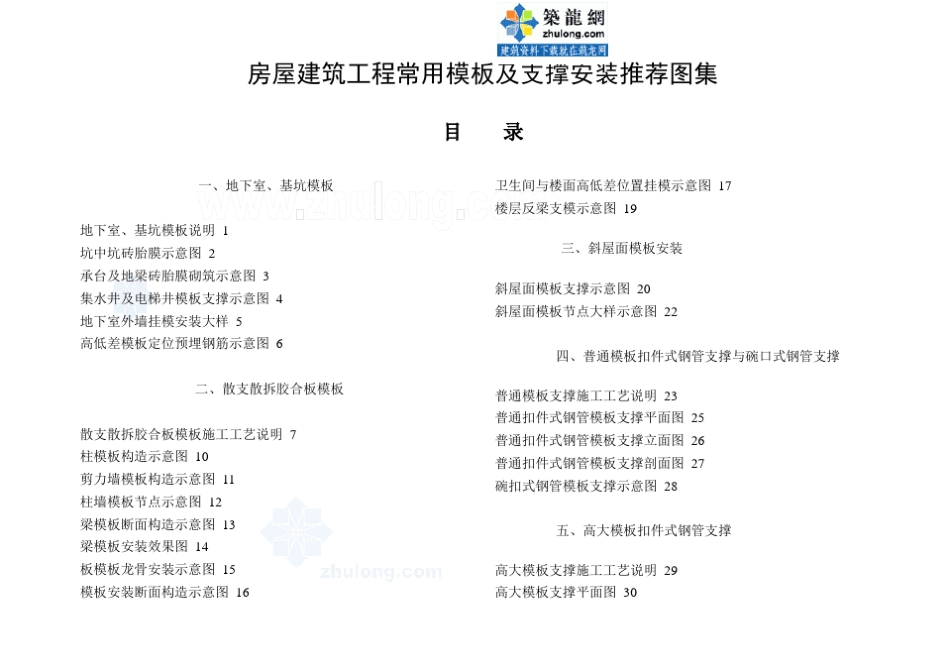 建筑工程常用模板及模板支撑体系安装做法图集_secret_第1页