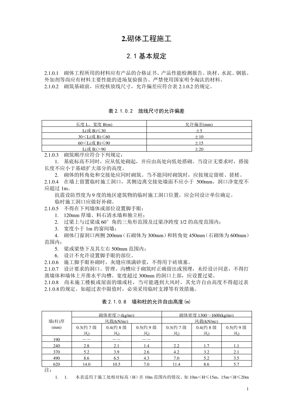 建筑工程施工标准(砌体工程)_第1页