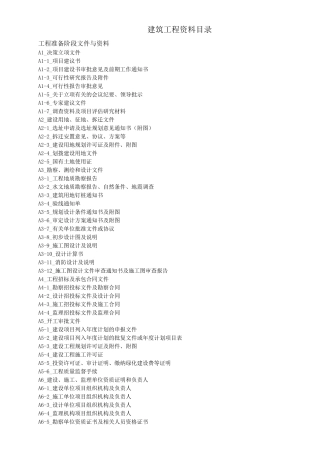 建筑工程资料目录