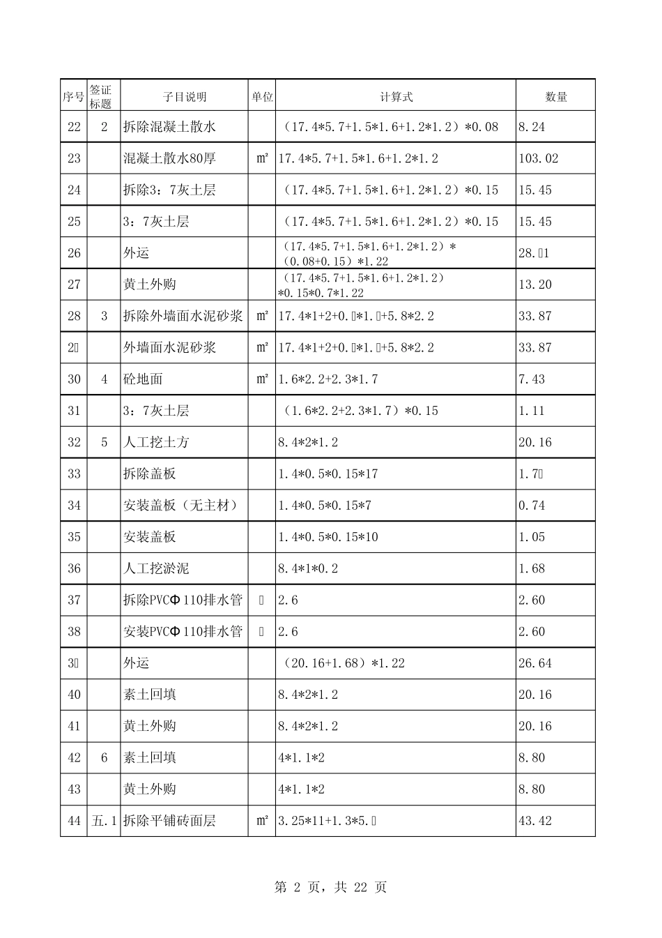 建筑工程量计算表_第2页