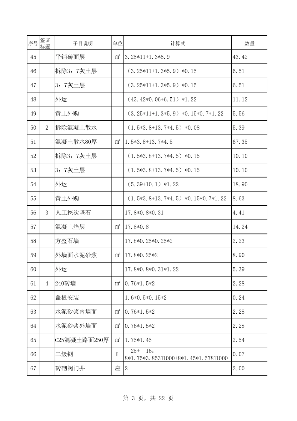 建筑工程量计算表_第3页