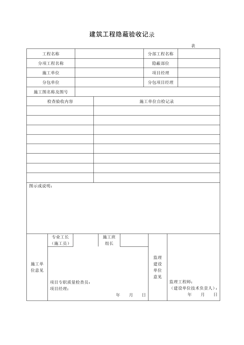 建筑工程隐蔽验收记录_第1页