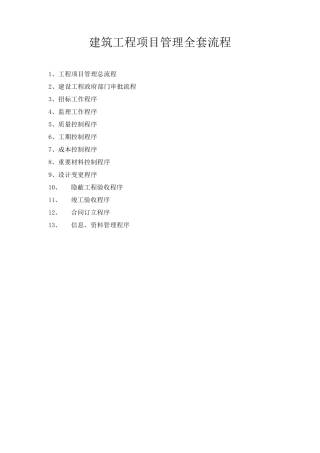 建筑工程项目管理流程()