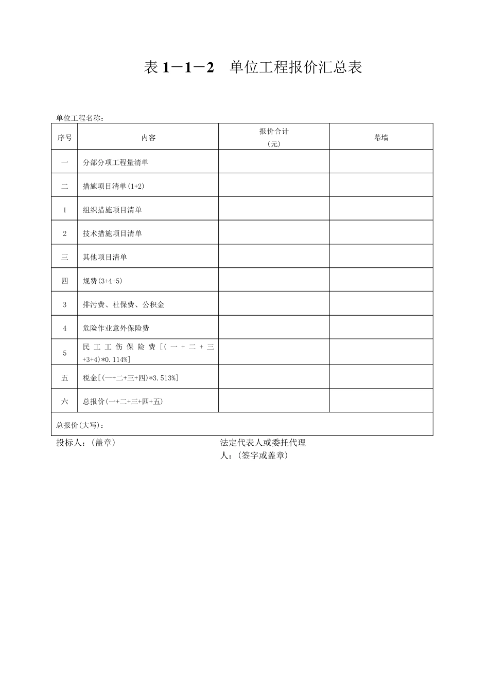 建筑工程预算书模板_第2页