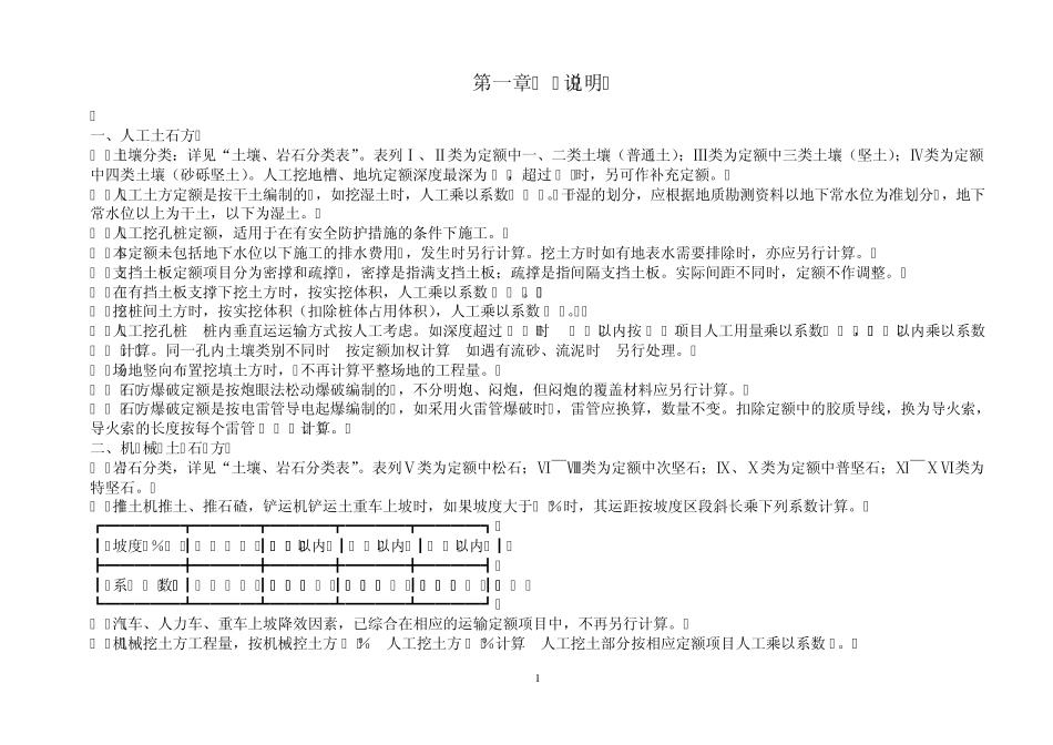 建筑工程预算定额说明_第1页