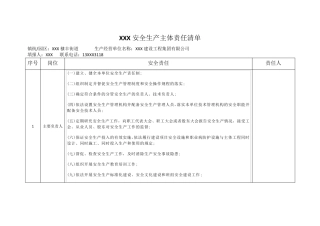 建筑施工企业安全生产主体责任清单