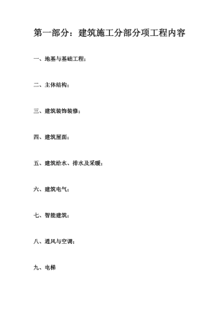 建筑施工分项工程详细内容