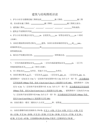 建筑施工图纸识读