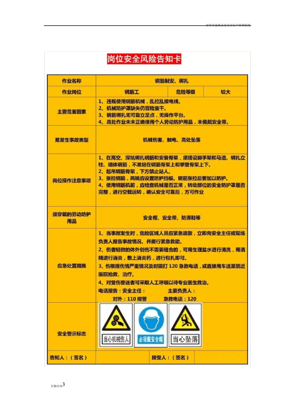 建筑施工岗位安全风险告知卡_第3页