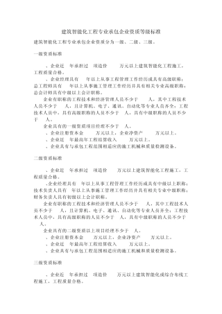 建筑智能化工程专业承包企业资质、建筑智能化设计、施工资质办理条件及办理流程等级标准