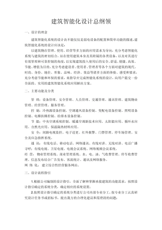 建筑智能化设计总纲领