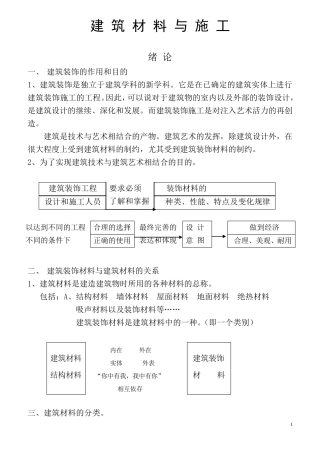 建筑材料与施工工艺