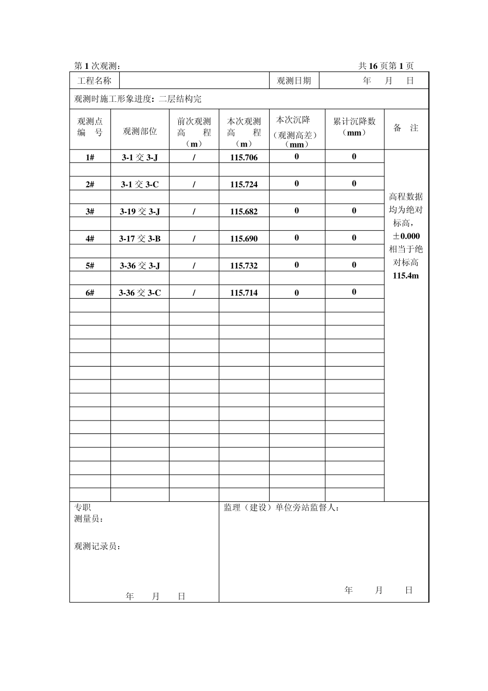 建筑物沉降观测记录_第2页
