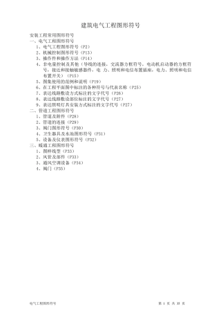 建筑电气CAD图纸常用符号(图表)