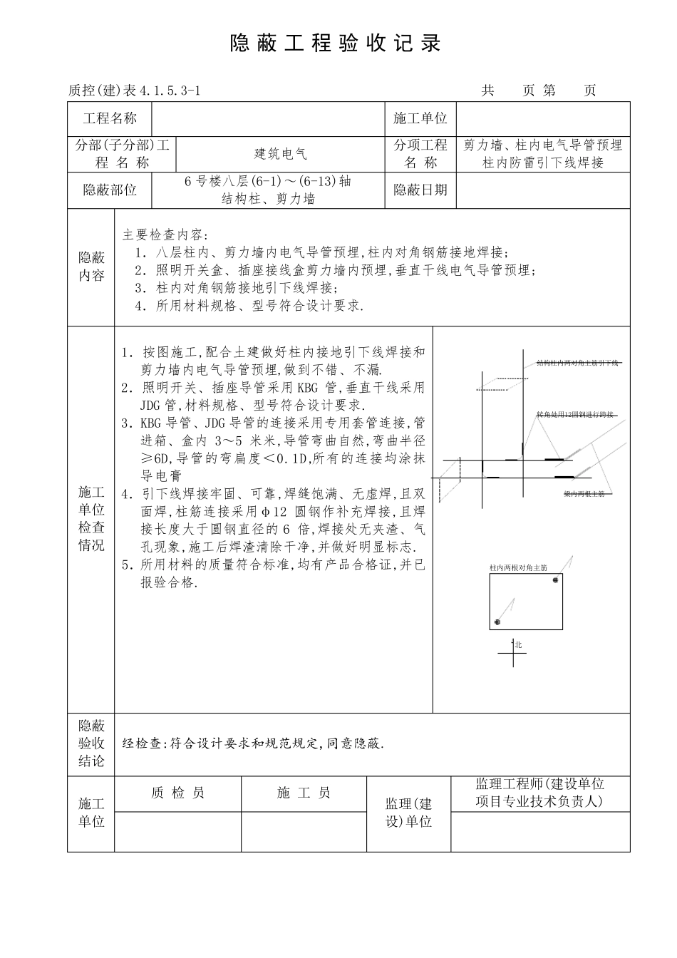 建筑电气工程隐蔽工程验收记录_第2页