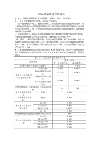 建筑相关变形允许值