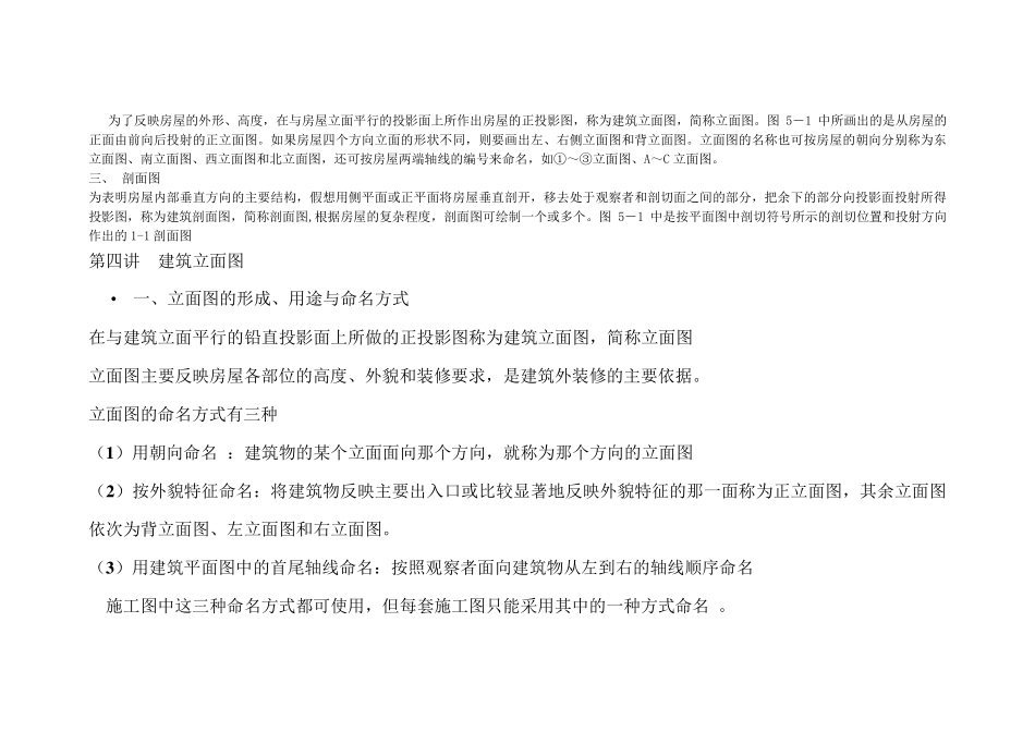建筑立面图平面图、立面图、剖面图和建筑详图的形成以及图示方法_第3页
