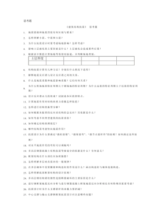 建筑结构抗震设计原理课后思考题