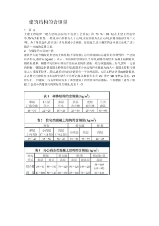 建筑结构的含钢量
