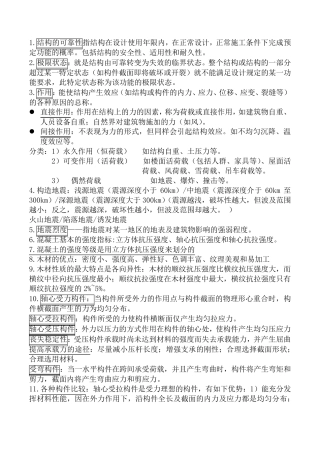建筑结构选型复习重点