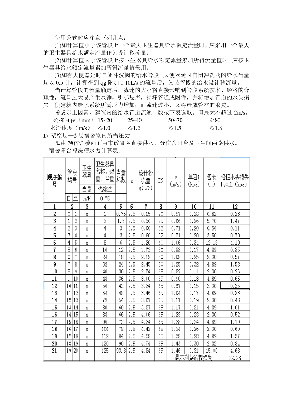 建筑给排水课程设计计算说明书_第2页