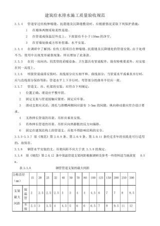 建筑给水排水施工质量验收规范