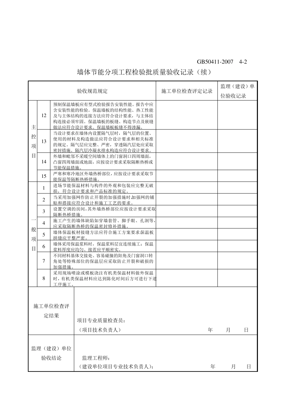 建筑节能工程施工质量验收规范GB504112007检验批表格_第2页