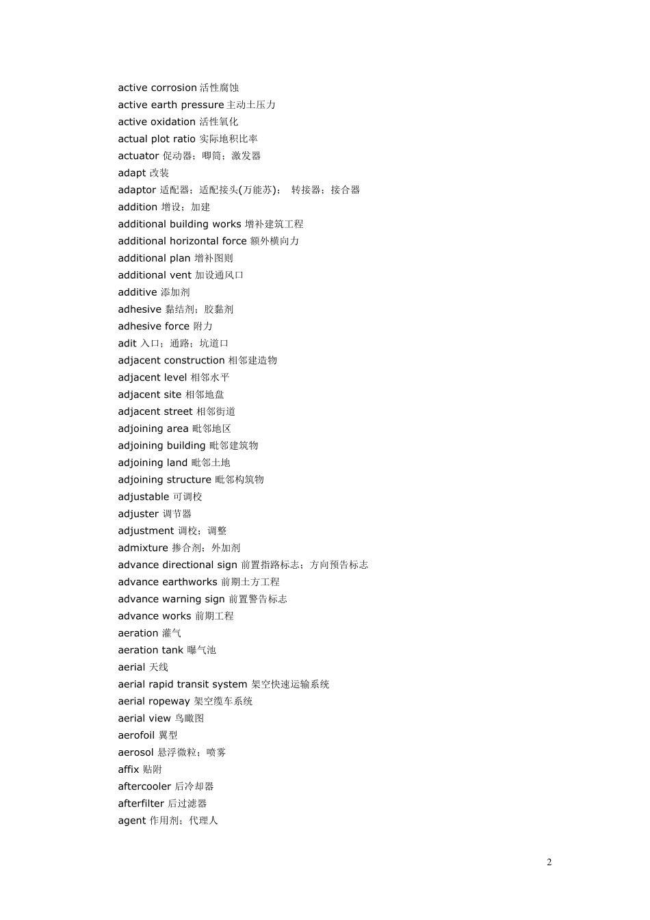 建筑英语词汇大全_第2页