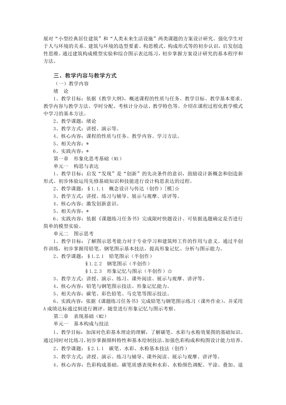 建筑设计初步课程教学大纲_第2页