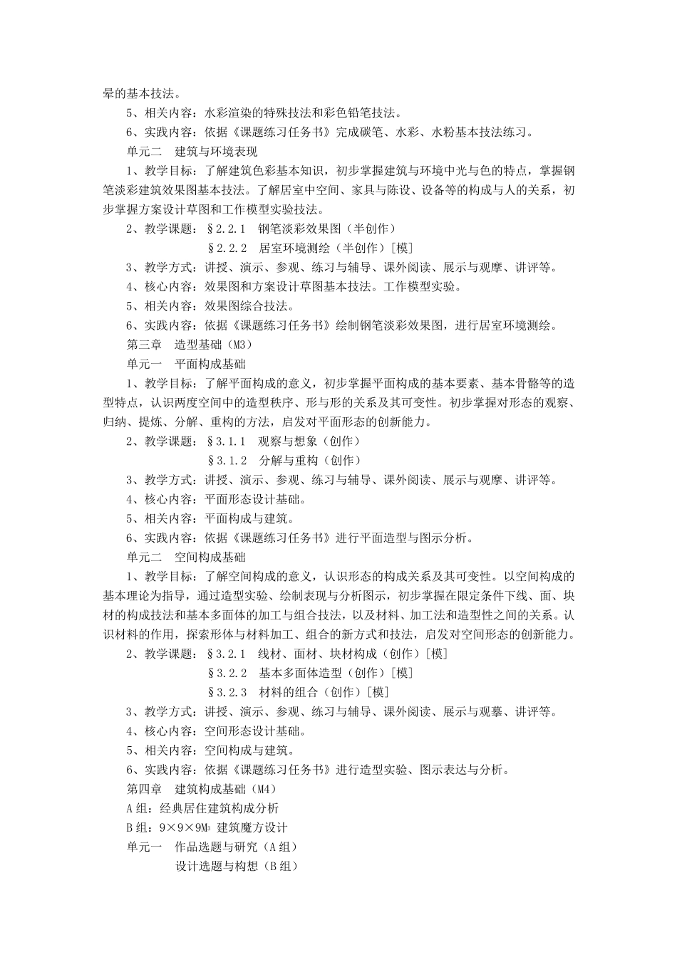 建筑设计初步课程教学大纲_第3页