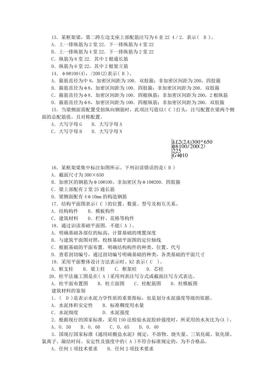 建筑质量员专业基础知识篇题库_第2页