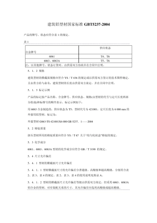 建筑铝型材GBT5237