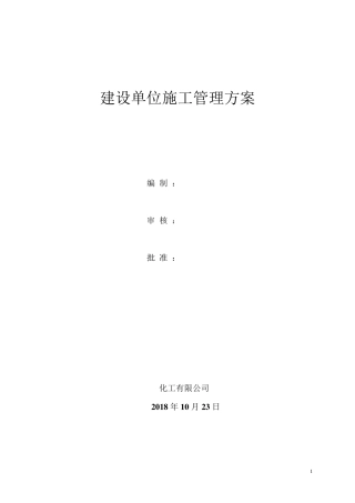 建设单位施工管理方案