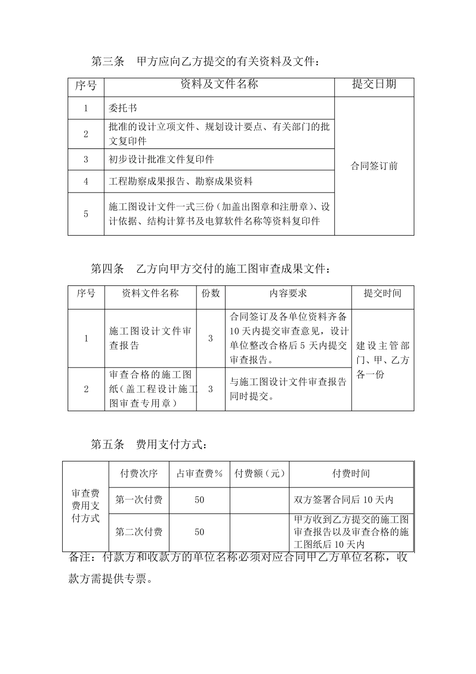 建设工程施工图审查合同范本20180627_第3页