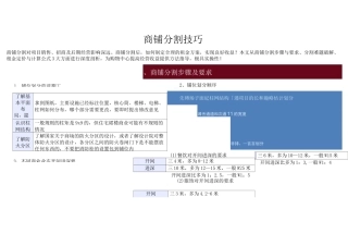 商铺分割技巧剖析
