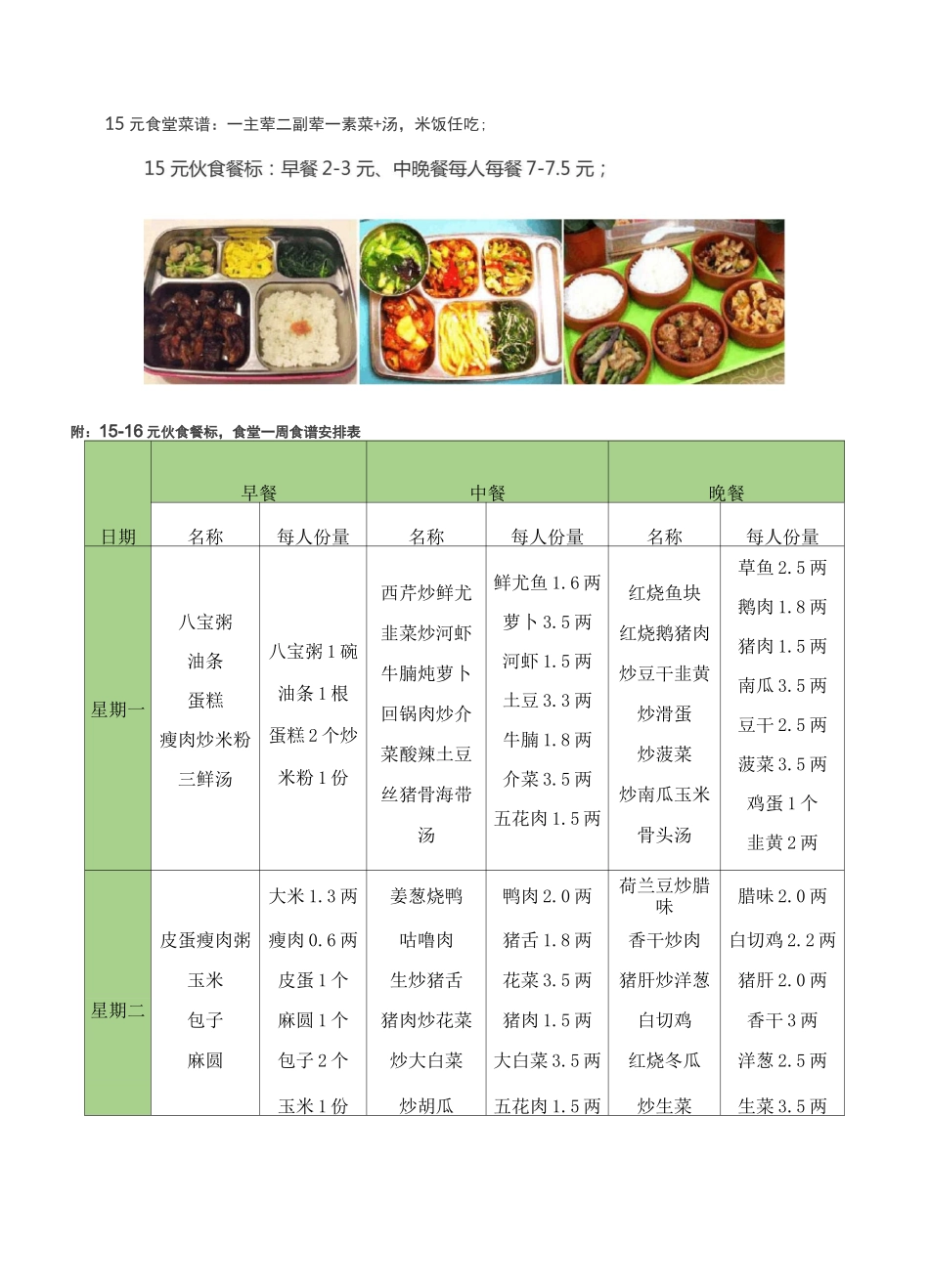 食堂10元至20元共七档秘制营养套餐菜谱大揭秘_第3页