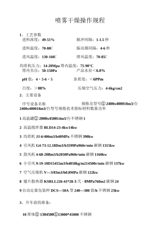 喷雾干燥操作规程