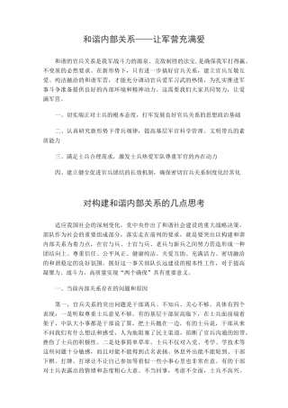 和谐内部关系的几点思考